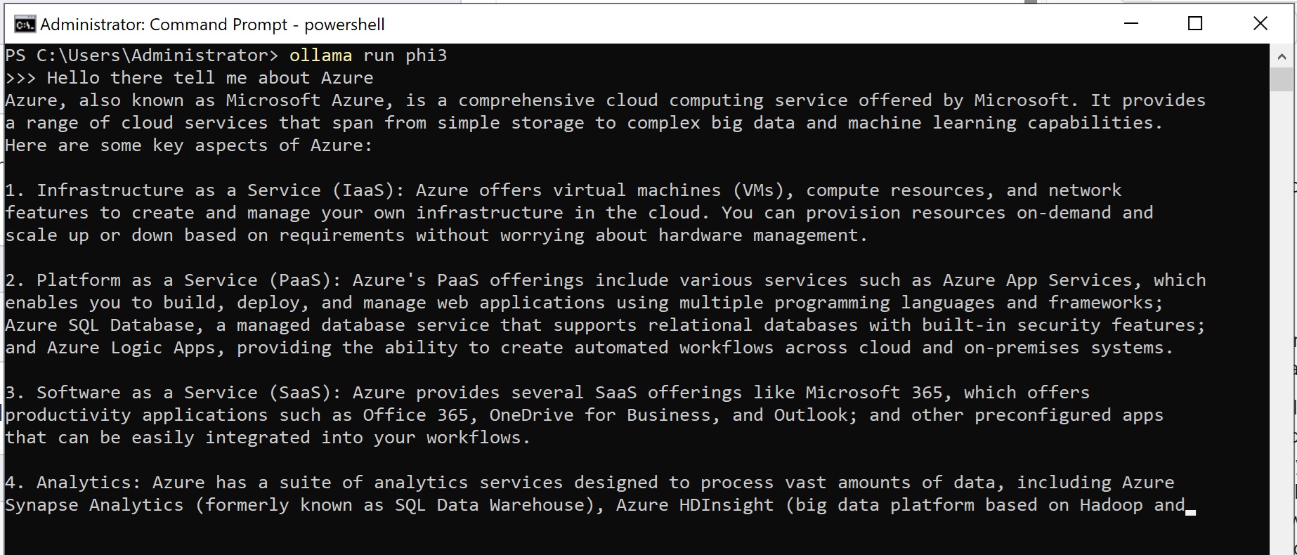phi3 Running on Windows
