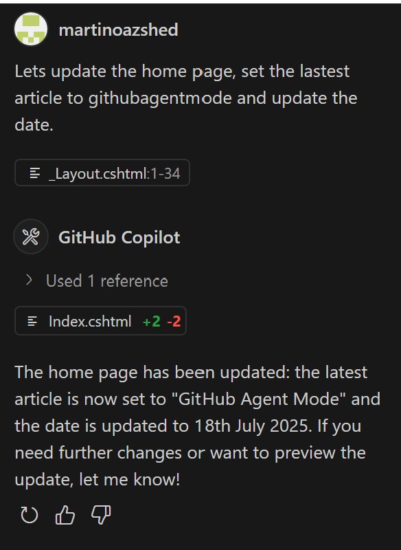 Now to update the homepage